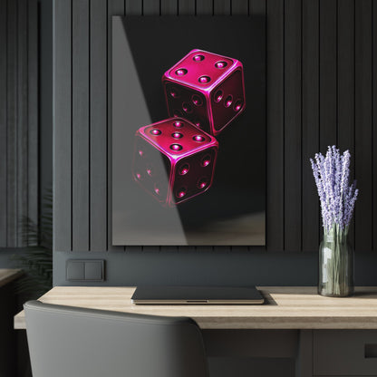"PinkLady's Dice" Art Deco Acrylics - Winsome Realms