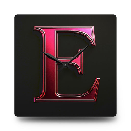 "PinkLady's" 'E' Acrylic Wall Clock - Winsome Realms