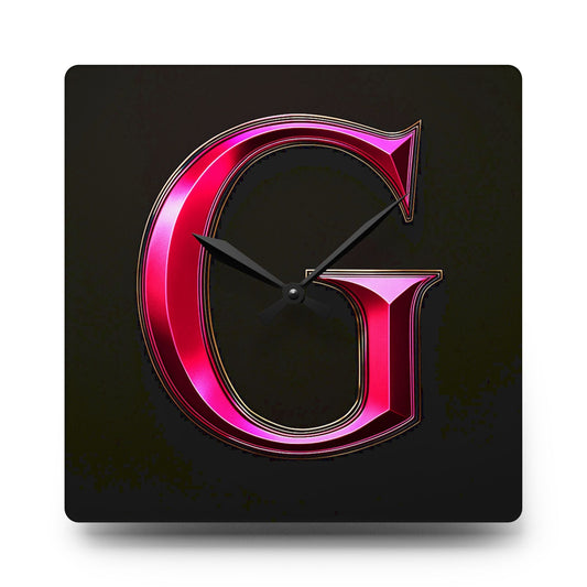 "PinkLady's" 'G' Acrylic Wall Clock - Winsome Realms