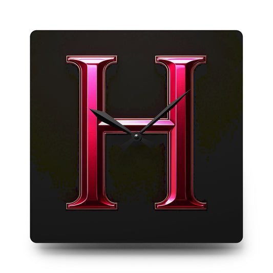 "PinkLady's" 'H" Acrylic Wall Clock - Winsome Realms