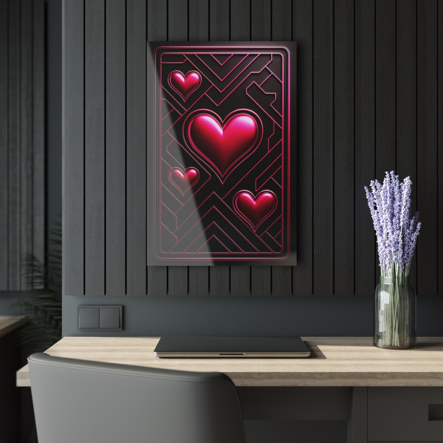 "PinkLady's Hearts" Art Deco Acrylics - Winsome Realms