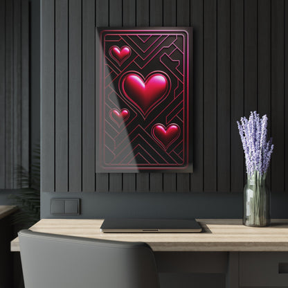 "PinkLady's Hearts" Art Deco Acrylics - Winsome Realms