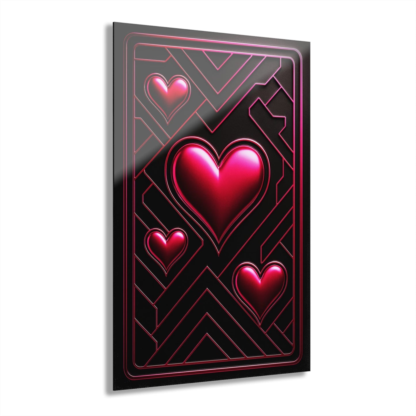 "PinkLady's Hearts" Art Deco Acrylics - Winsome Realms