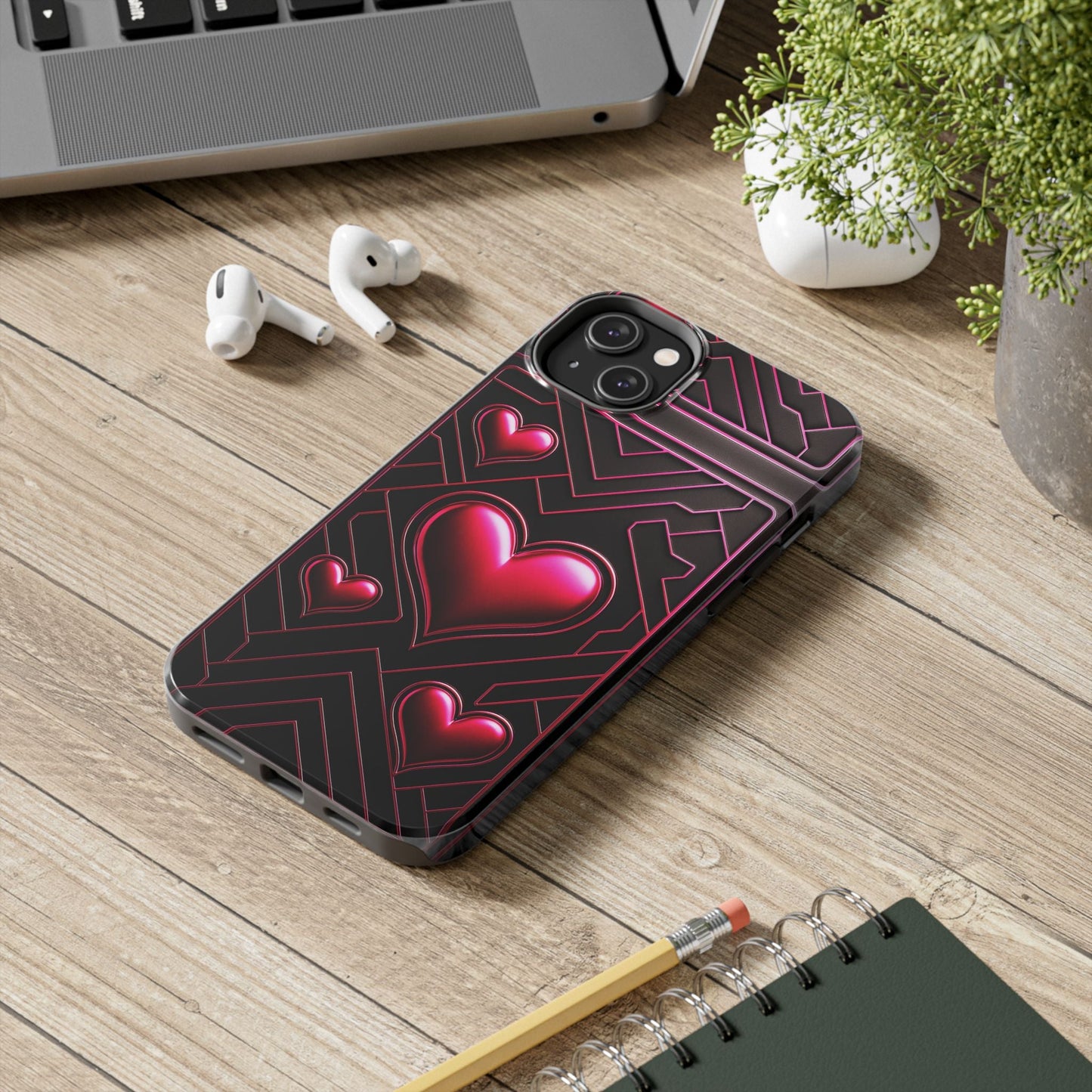 "PinkLady's Hearts" Tough Phone Case - Winsome Realms