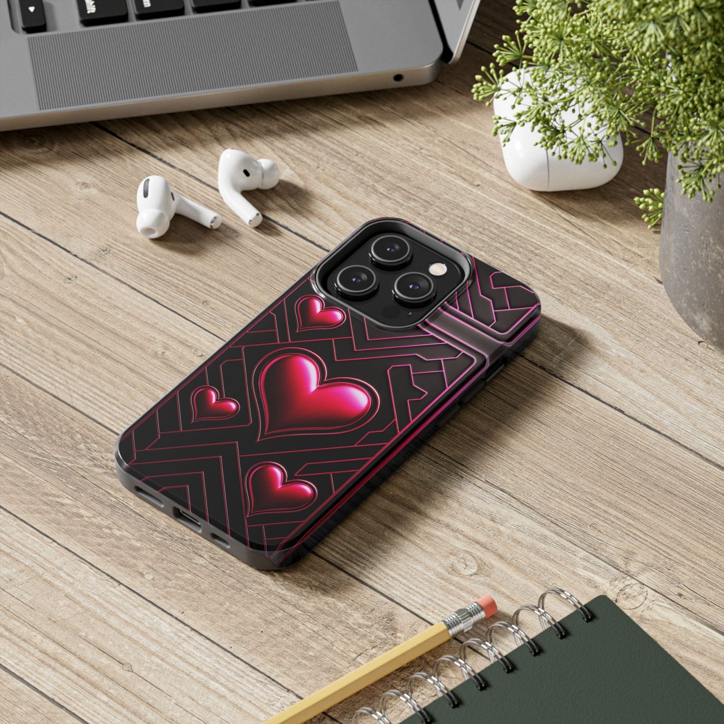 "PinkLady's Hearts" Tough Phone Case - Winsome Realms