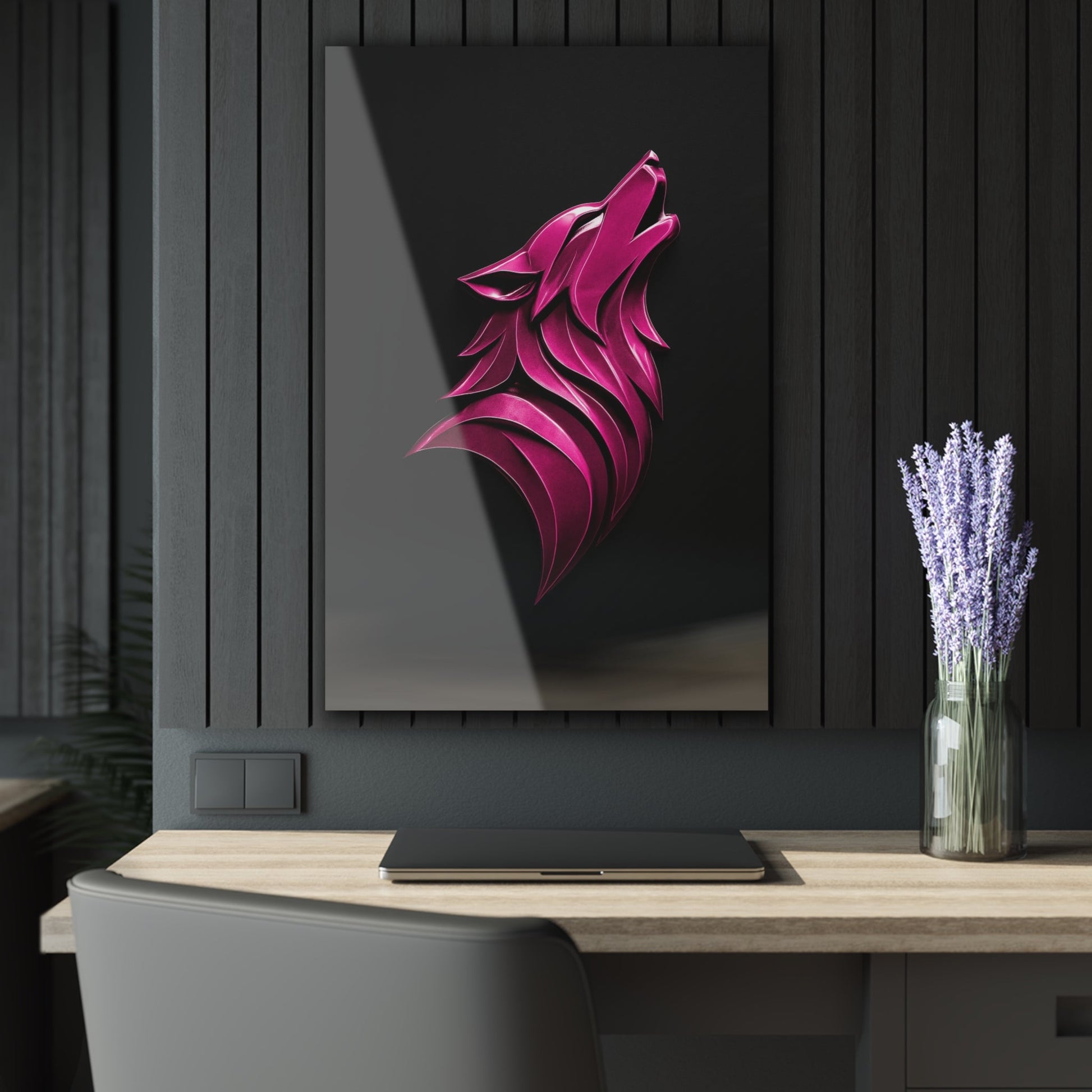 "PinkLady's Howl" Art Deco Acrylics - Winsome Realms