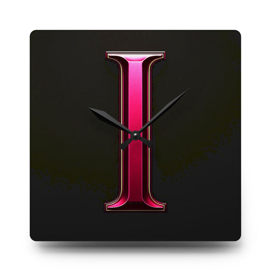 "PinkLady's" 'I' Acrylic Wall Clock - Winsome Realms