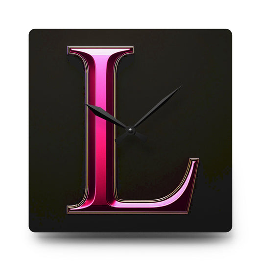 "PinkLady's" 'L' Acrylic Wall Clock - Winsome Realms