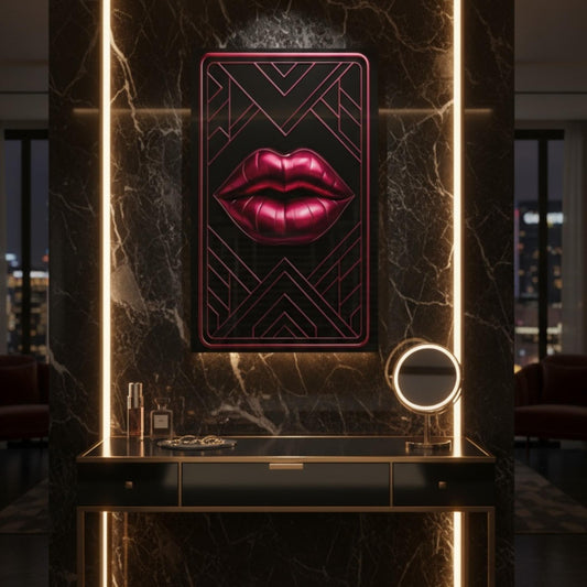 "PinkLady's Lips" Art Deco Acrylics - Winsome Realms