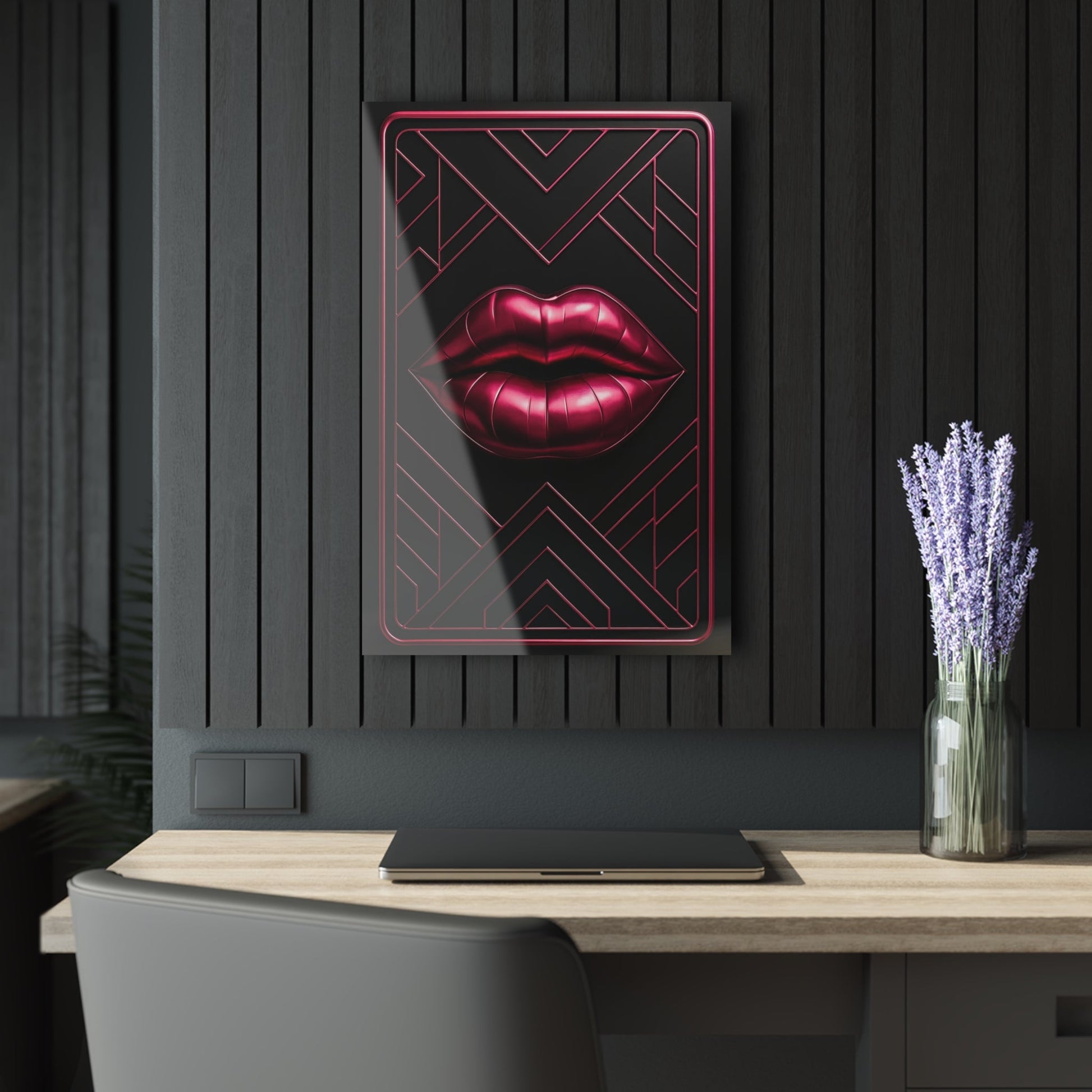 "PinkLady's Lips" Art Deco Acrylics - Winsome Realms
