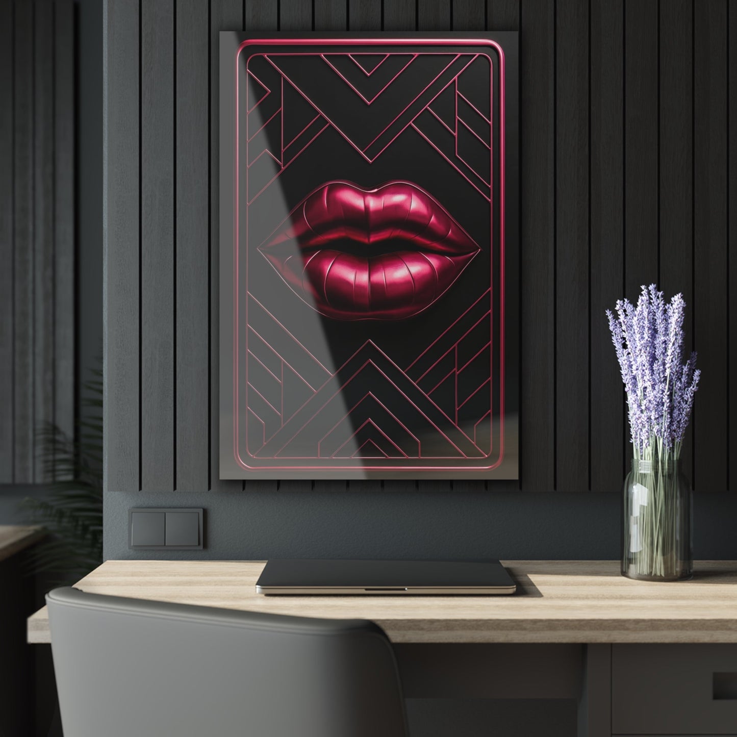"PinkLady's Lips" Art Deco Acrylics - Winsome Realms