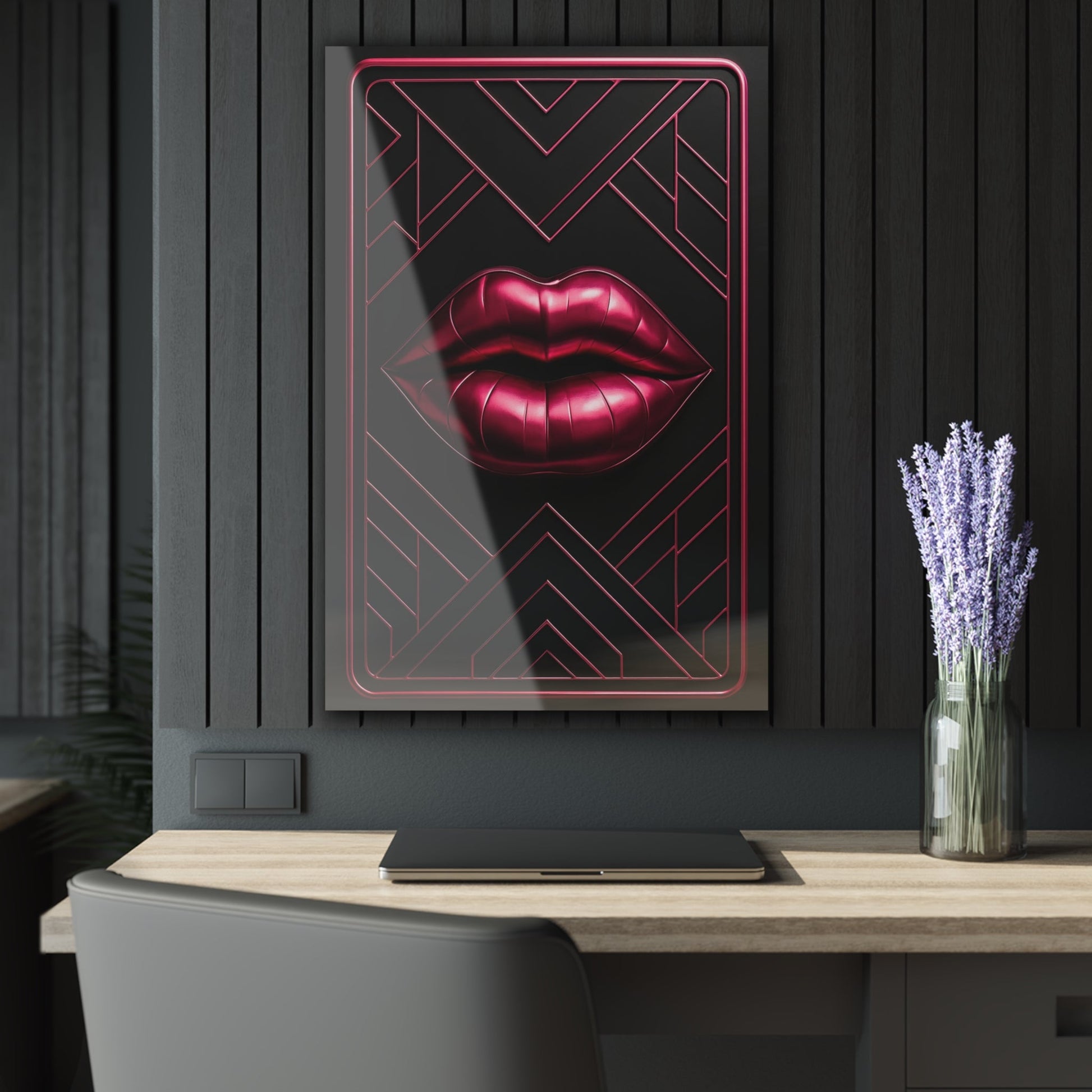 "PinkLady's Lips" Art Deco Acrylics - Winsome Realms
