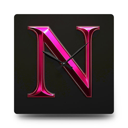 "PinkLady's" 'N" Acrylic Wall Clock - Winsome Realms