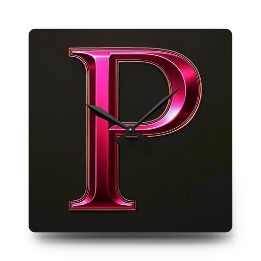 "PinkLady's" 'P" Acrylic Wall Clock - Winsome Realms
