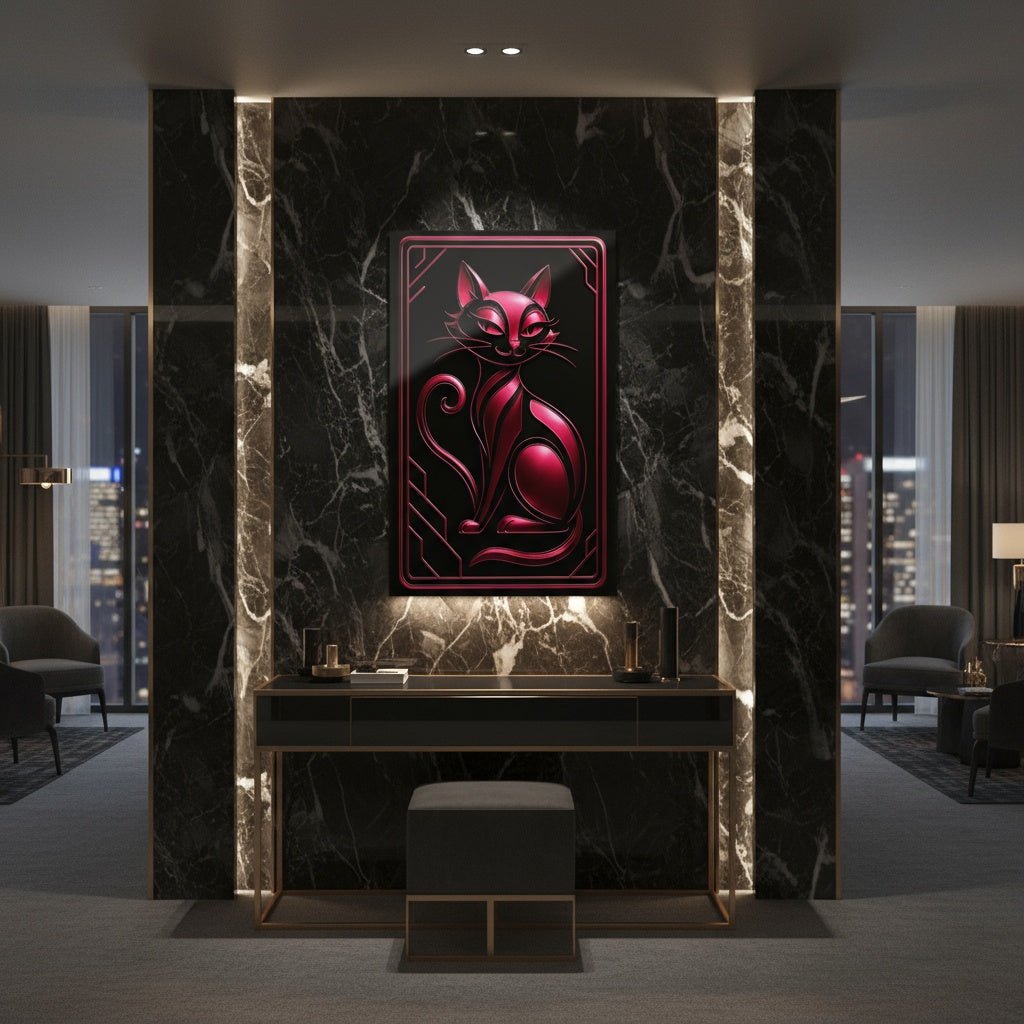 "PinkLady's Purr" Art Deco Acrylics - Winsome Realms