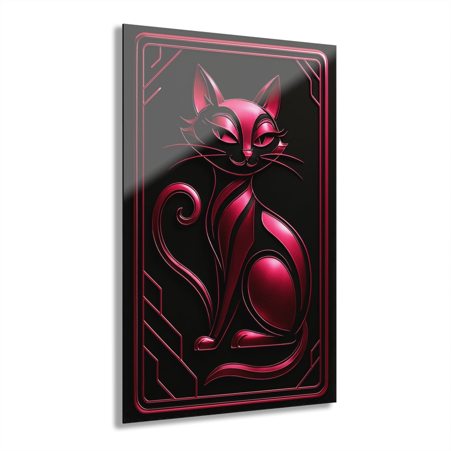 "PinkLady's Purr" Art Deco Acrylics - Winsome Realms