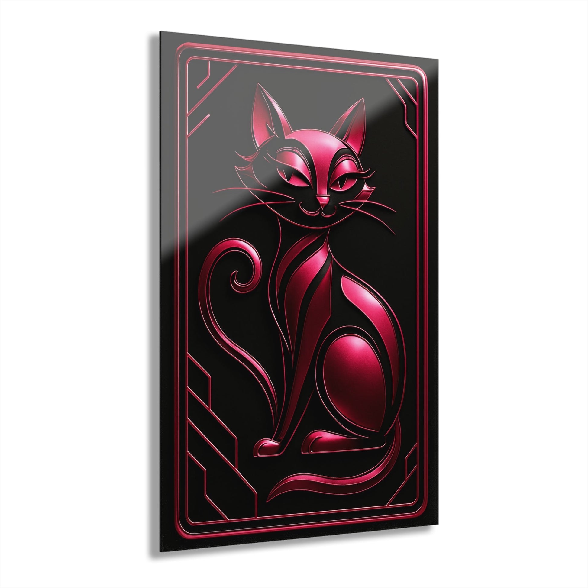 "PinkLady's Purr" Art Deco Acrylics - Winsome Realms