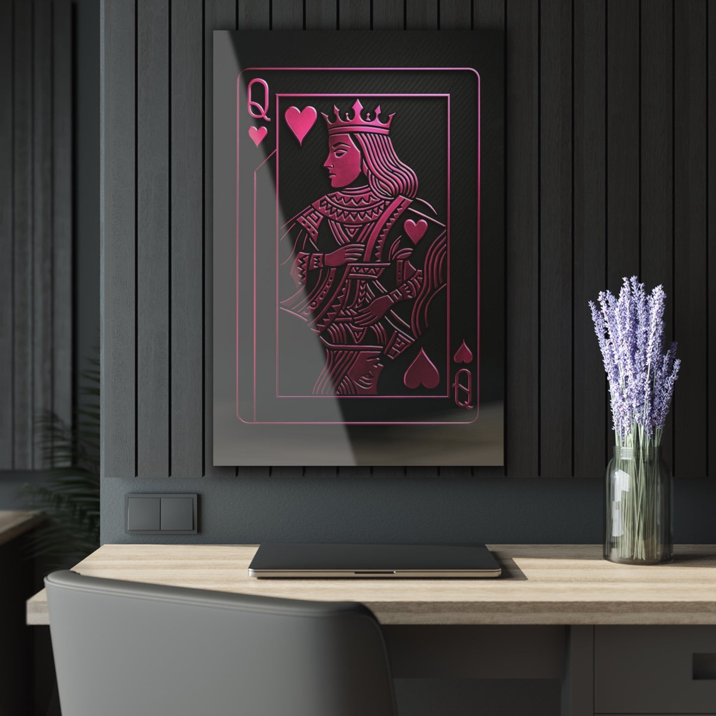 "PinkLady's Queen of Hearts" Acrylic Wall Art - Winsome Realms