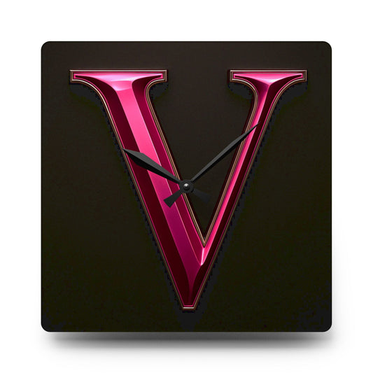 "PinkLady's" 'V" Acrylic Wall Clock - Winsome Realms