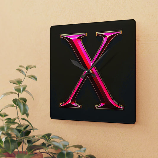 "PinkLady's" 'X" Acrylic Wall Clock - Winsome Realms