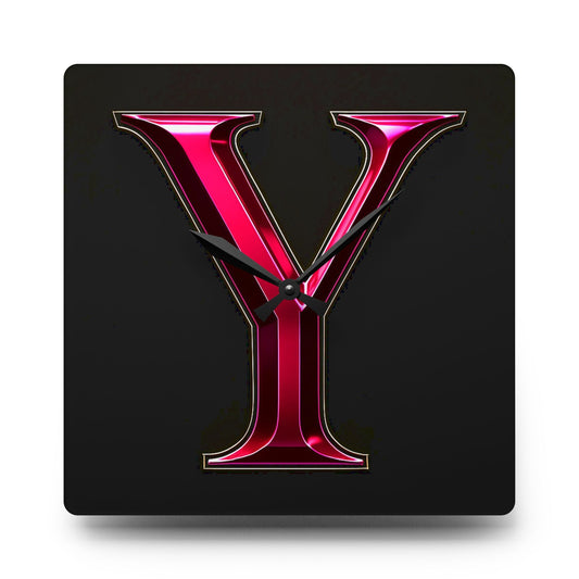 "PinkLady's" 'Y" Acrylic Wall Clock - Winsome Realms