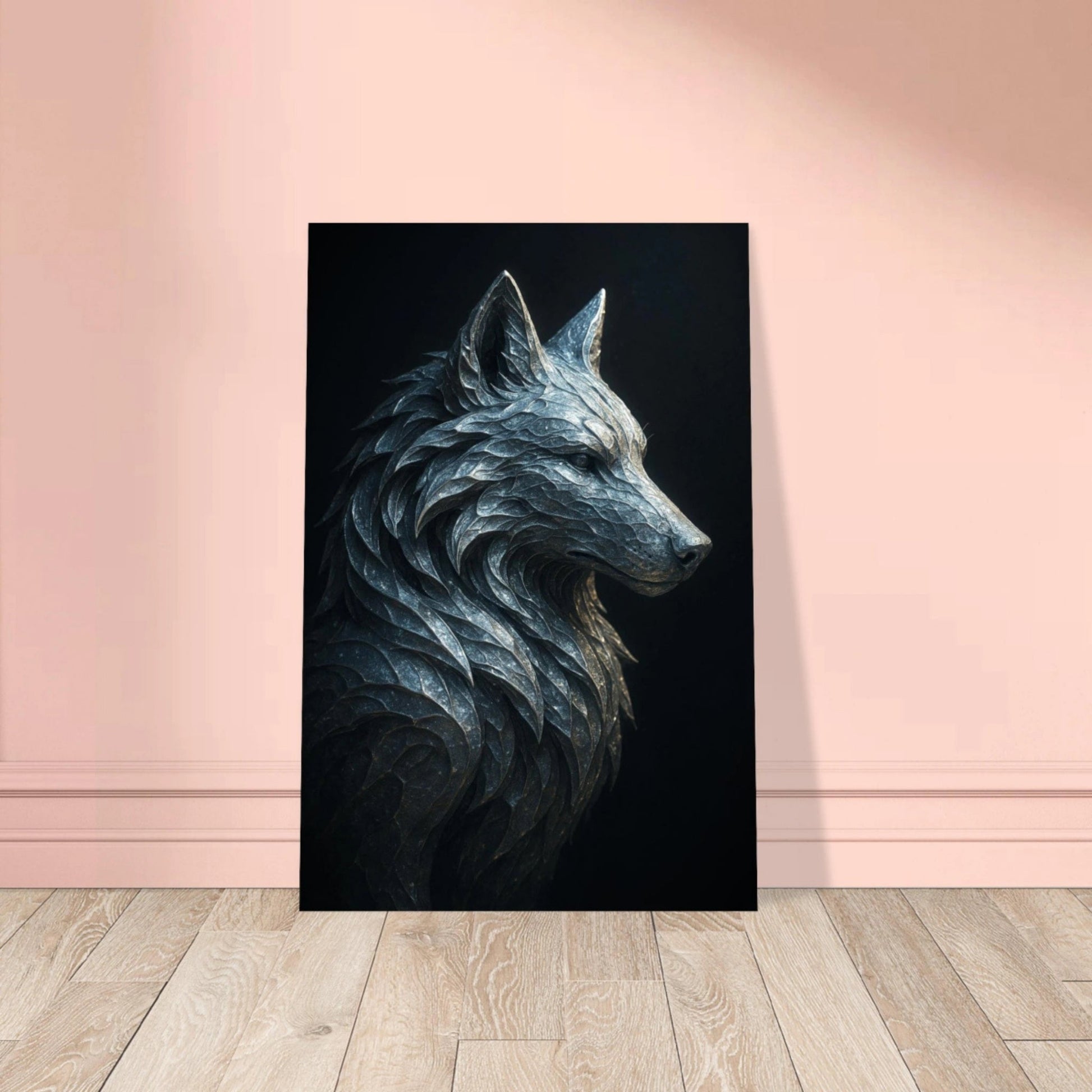 Platinum Wolf Bust - Fine Art Aluminum Print - Winsome Realms