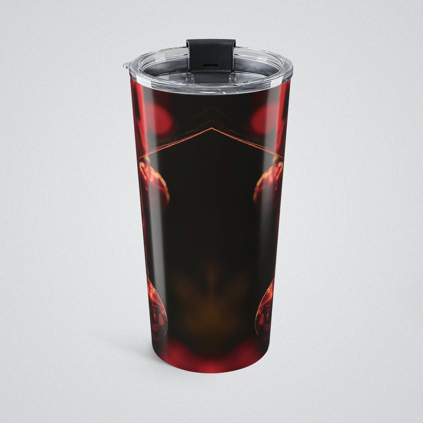 Red Christmas Ornaments Tumbler, Insulated Travel Cup, Unique Gift for Coffee Lovers, Modern Design for Home/Office, Perfect for Holidays - Winsome Realms