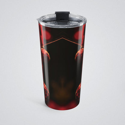 Red Christmas Ornaments Tumbler, Insulated Travel Cup, Unique Gift for Coffee Lovers, Modern Design for Home/Office, Perfect for Holidays - Winsome Realms