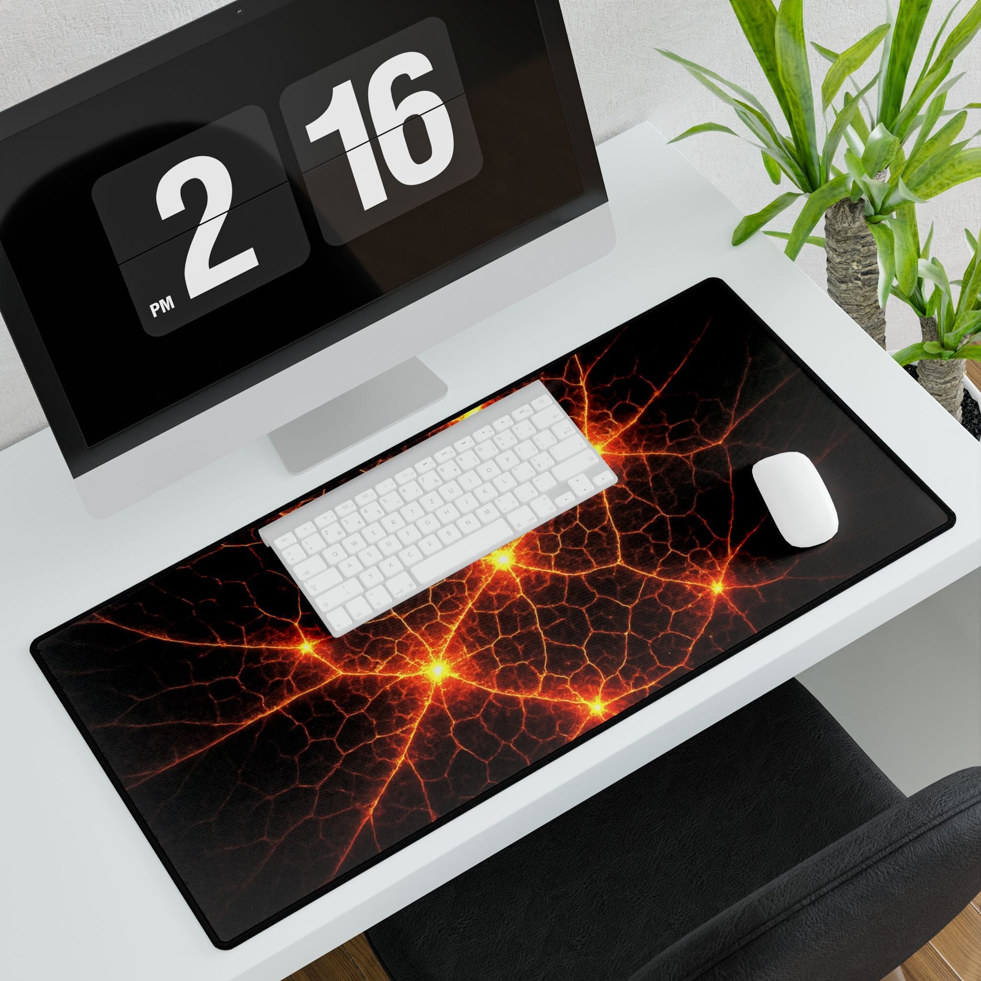 Red Scale Fractal Art Desk Mat - Winsome Realms