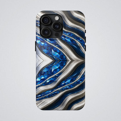 "Sapphire Rivers In Platinum" Birthstones Collection | Tough Phone Case - Winsome Realms