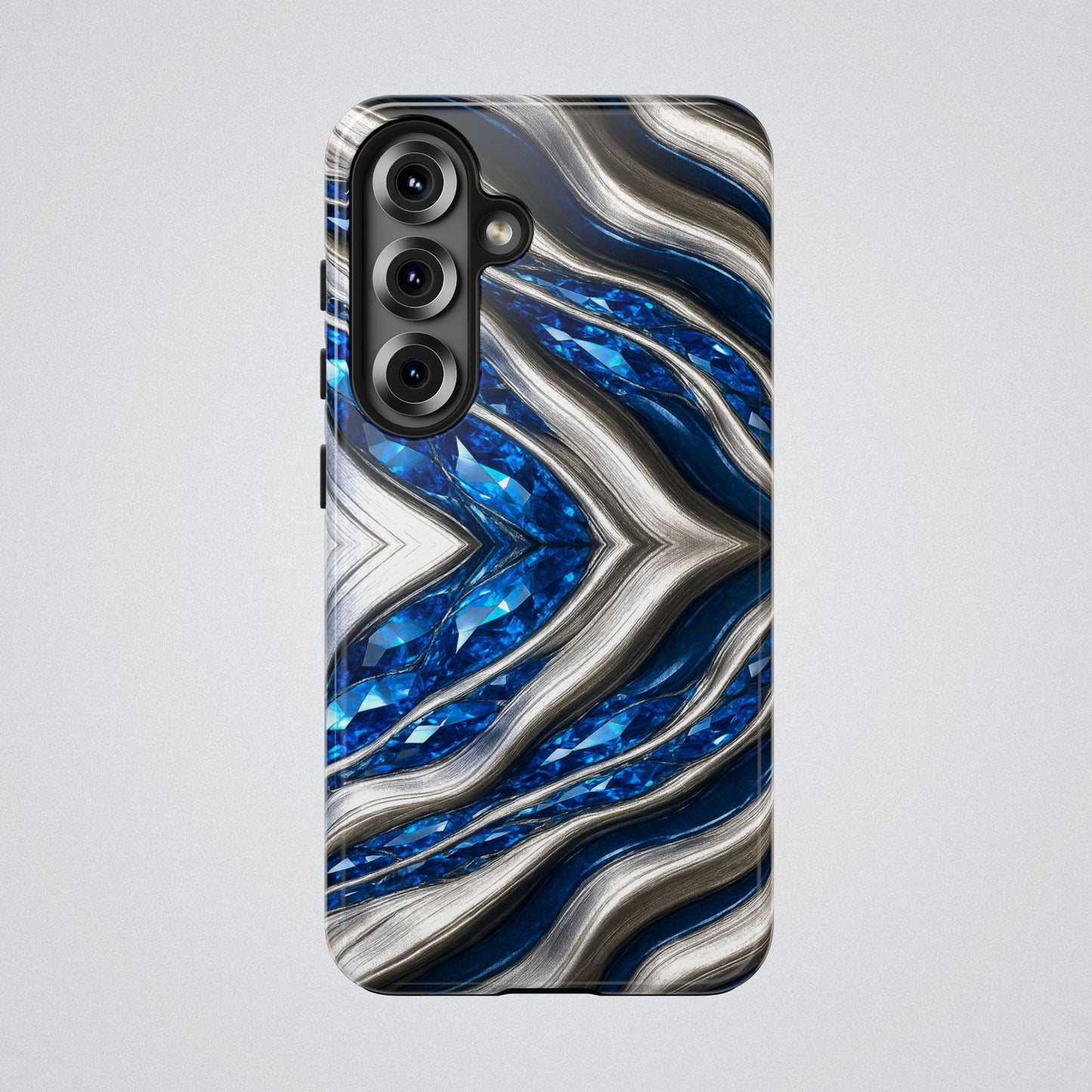 "Sapphire Rivers In Platinum" Birthstones Collection | Tough Phone Case - Winsome Realms