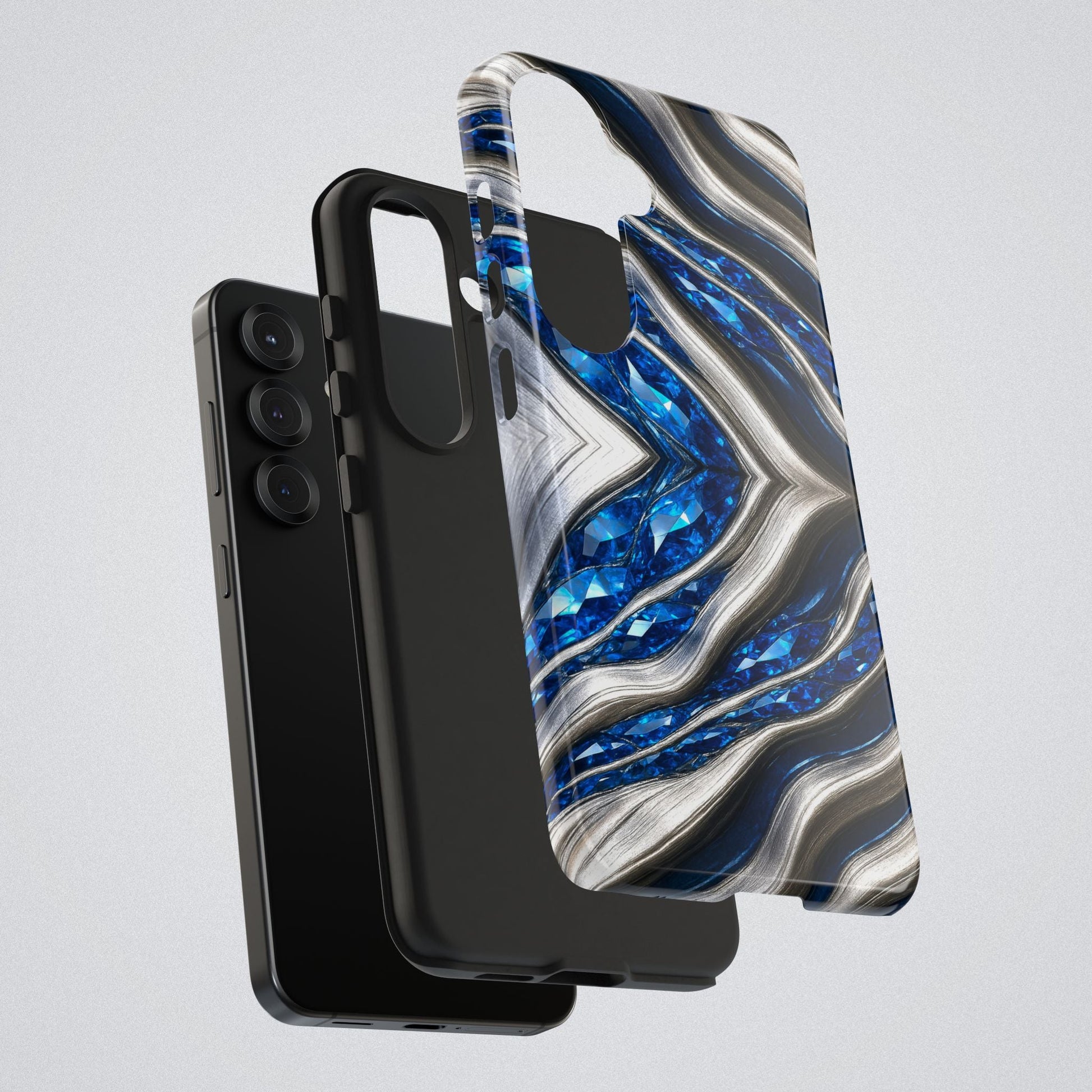 "Sapphire Rivers In Platinum" Birthstones Collection | Tough Phone Case - Winsome Realms