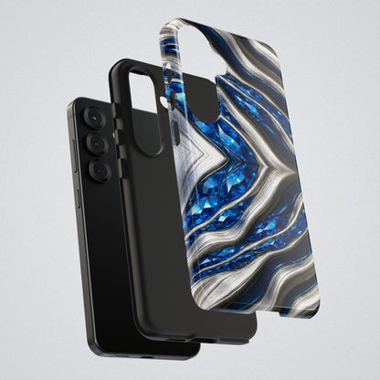 "Sapphire Rivers In Platinum" Birthstones Collection | Tough Phone Case - Winsome Realms