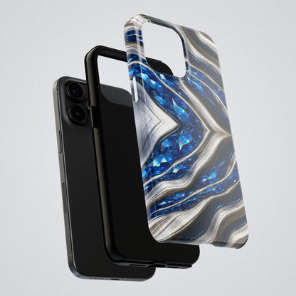 "Sapphire Rivers In Platinum" Birthstones Collection | Tough Phone Case - Winsome Realms