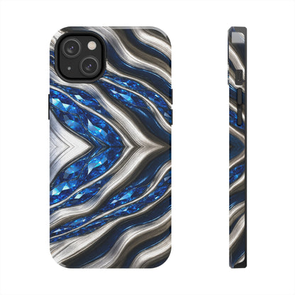 "Sapphire Rivers In Platinum" Birthstones Collection | Tough Phone Case - Winsome Realms