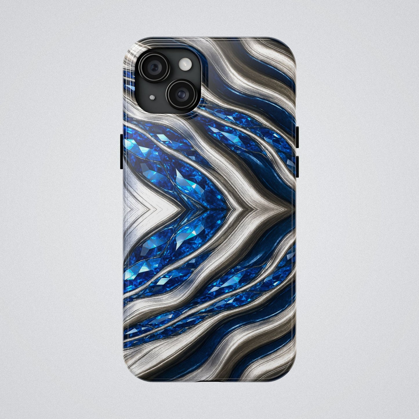 "Sapphire Rivers In Platinum" Birthstones Collection | Tough Phone Case - Winsome Realms