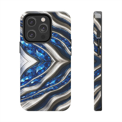 "Sapphire Rivers In Platinum" Birthstones Collection | Tough Phone Case - Winsome Realms