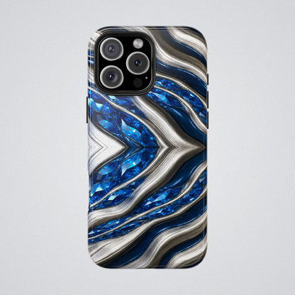 "Sapphire Rivers In Platinum" Birthstones Collection | Tough Phone Case - Winsome Realms