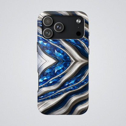 "Sapphire Rivers In Platinum" Birthstones Collection | Tough Phone Case - Winsome Realms