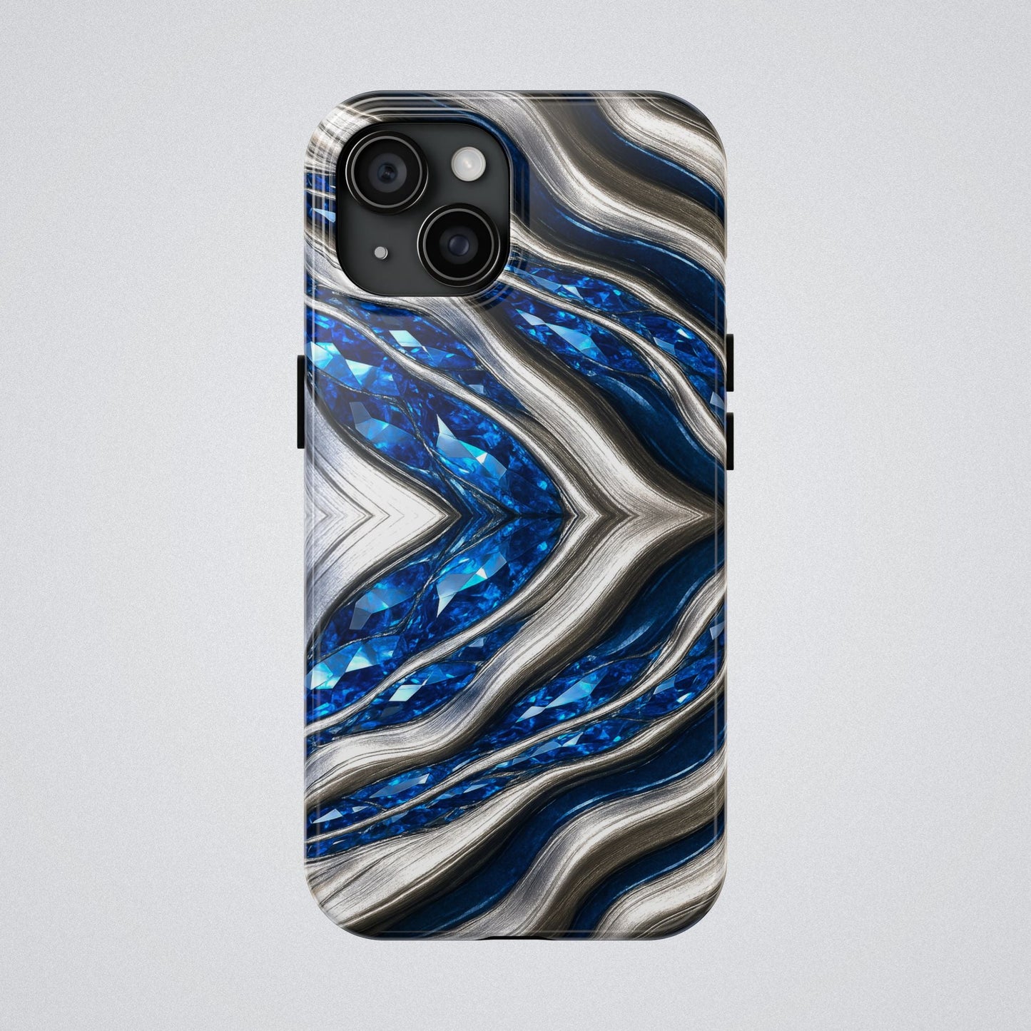 "Sapphire Rivers In Platinum" Birthstones Collection | Tough Phone Case - Winsome Realms