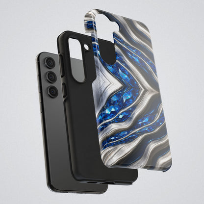 "Sapphire Rivers In Platinum" Birthstones Collection | Tough Phone Case - Winsome Realms