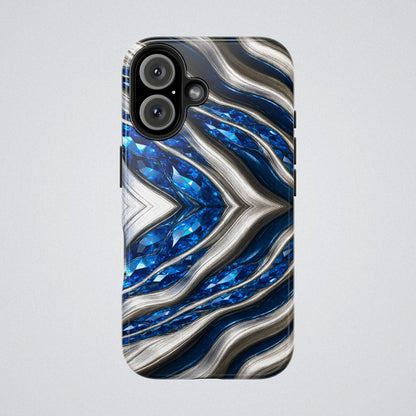 "Sapphire Rivers In Platinum" Birthstones Collection | Tough Phone Case - Winsome Realms