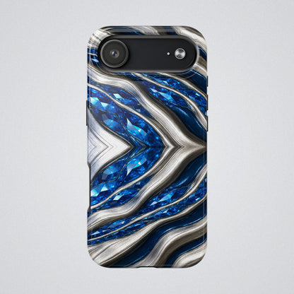 "Sapphire Rivers In Platinum" Birthstones Collection | Tough Phone Case - Winsome Realms