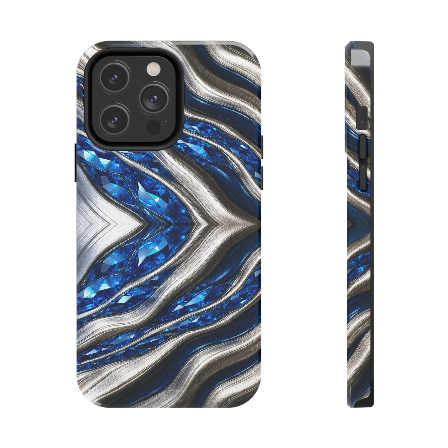 "Sapphire Rivers In Platinum" Birthstones Collection | Tough Phone Case - Winsome Realms