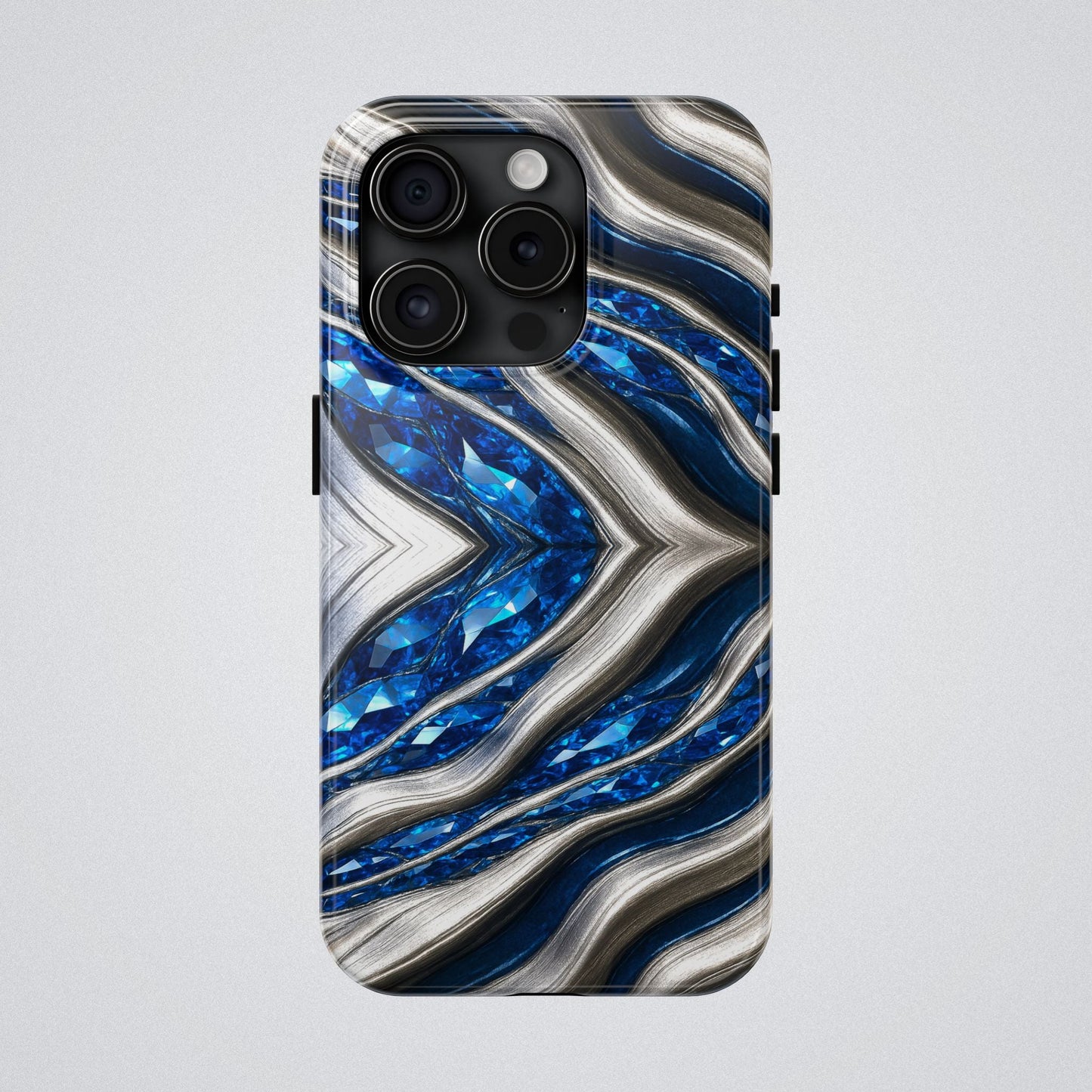"Sapphire Rivers In Platinum" Birthstones Collection | Tough Phone Case - Winsome Realms