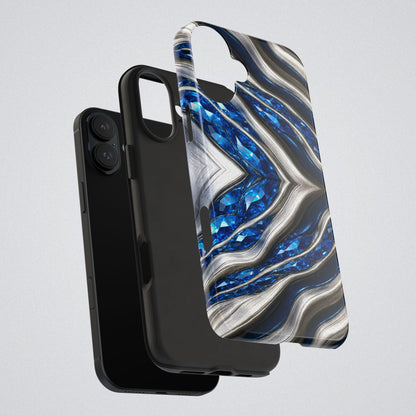 "Sapphire Rivers In Platinum" Birthstones Collection | Tough Phone Case - Winsome Realms