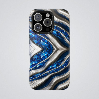 "Sapphire Rivers In Platinum" Birthstones Collection | Tough Phone Case - Winsome Realms