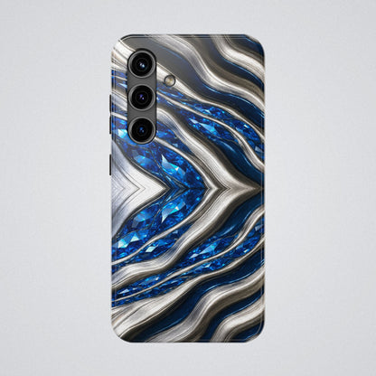 "Sapphire Rivers In Platinum" Birthstones Collection | Tough Phone Case - Winsome Realms