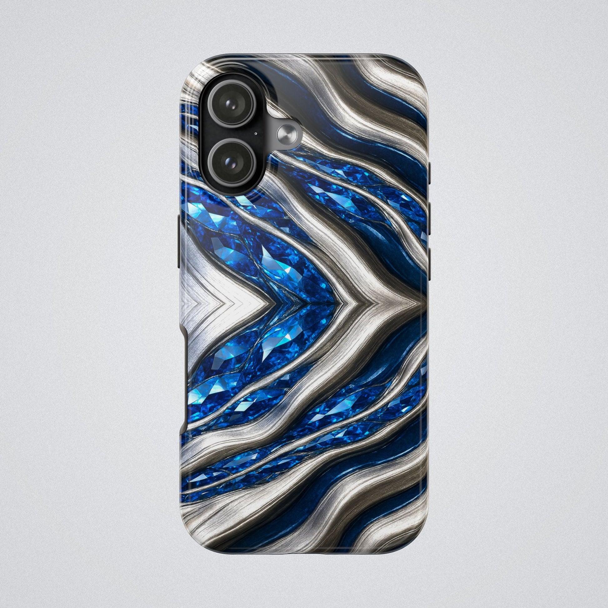 "Sapphire Rivers In Platinum" Birthstones Collection | Tough Phone Case - Winsome Realms