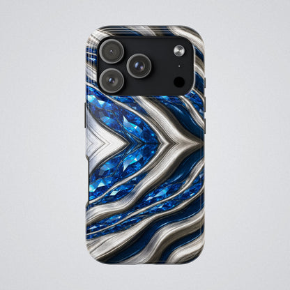 "Sapphire Rivers In Platinum" Birthstones Collection | Tough Phone Case - Winsome Realms